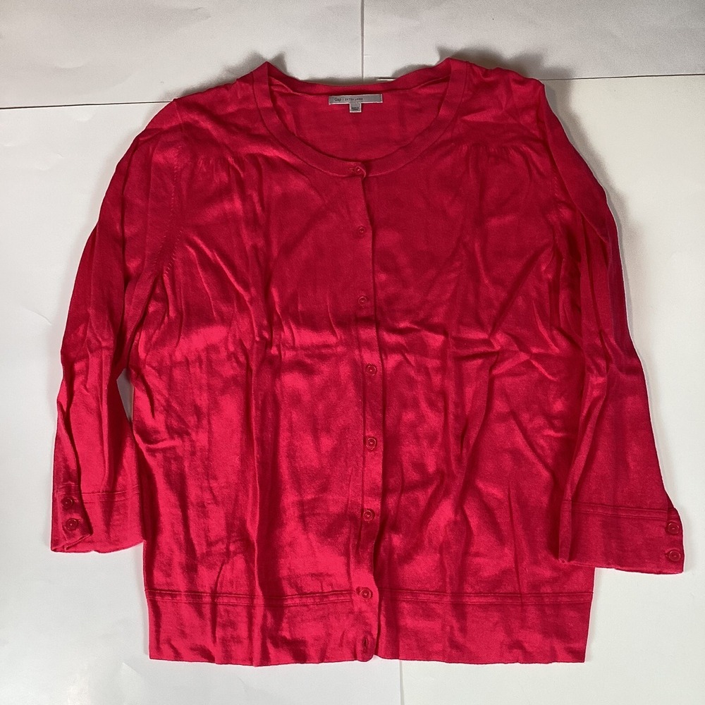 Gap Womens Sweater Button Up Size XL Comfort Top Stretch Knit Outside Warm